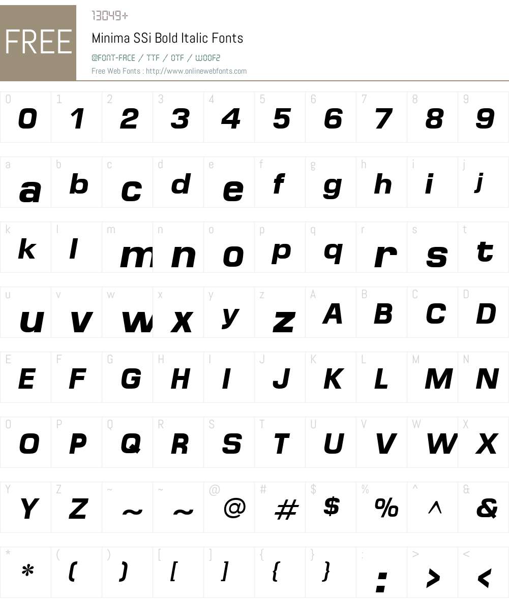 Minima SSi Font Screenshots