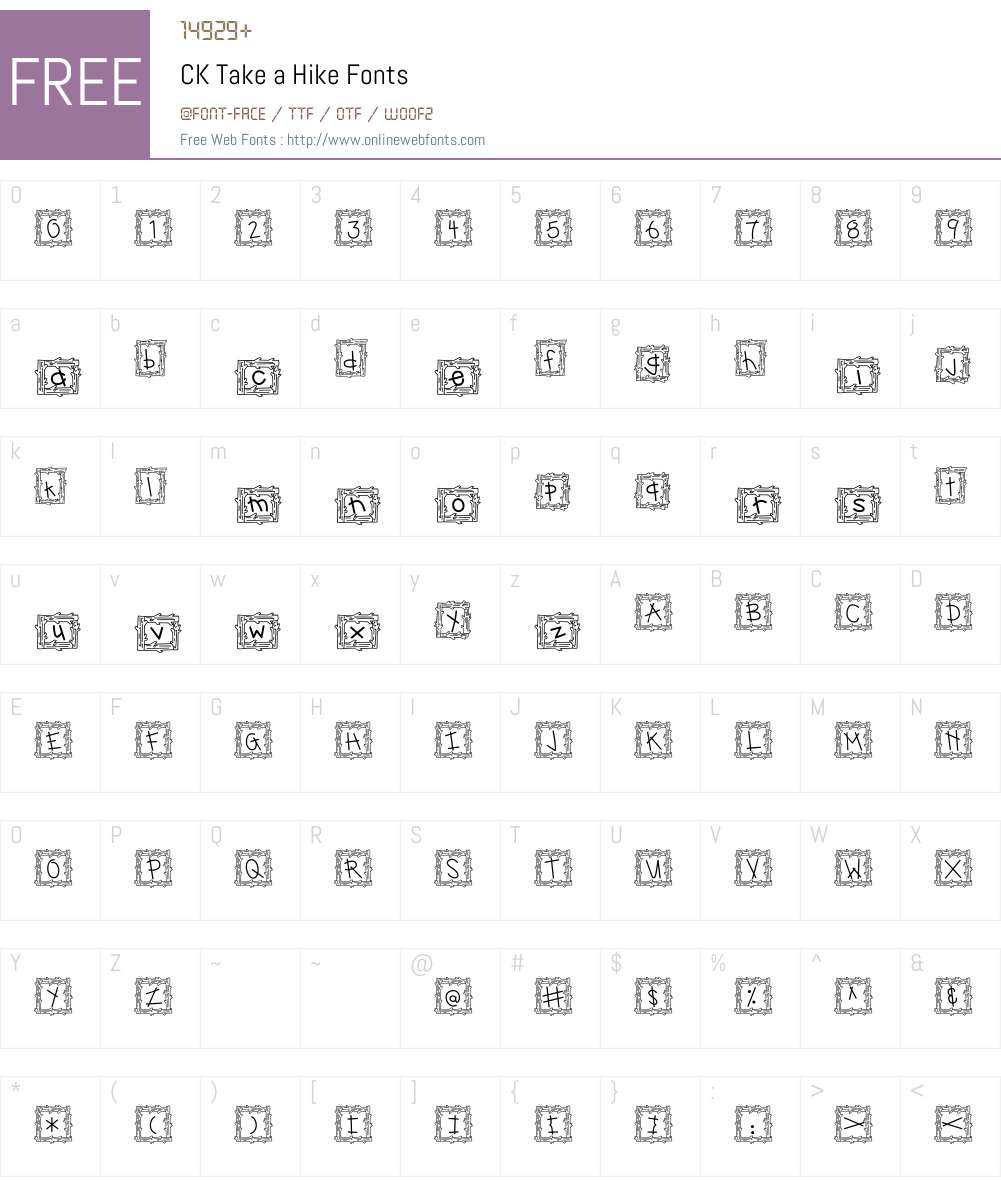 CK Take a Hike Font Screenshots