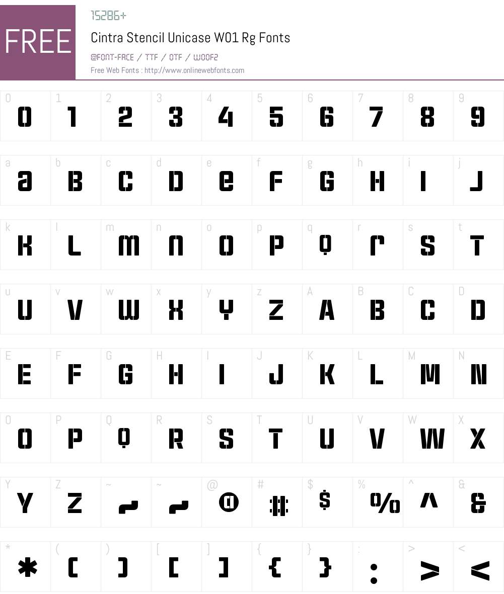 CintraStencilUnicaseW01-Rg Font Screenshots