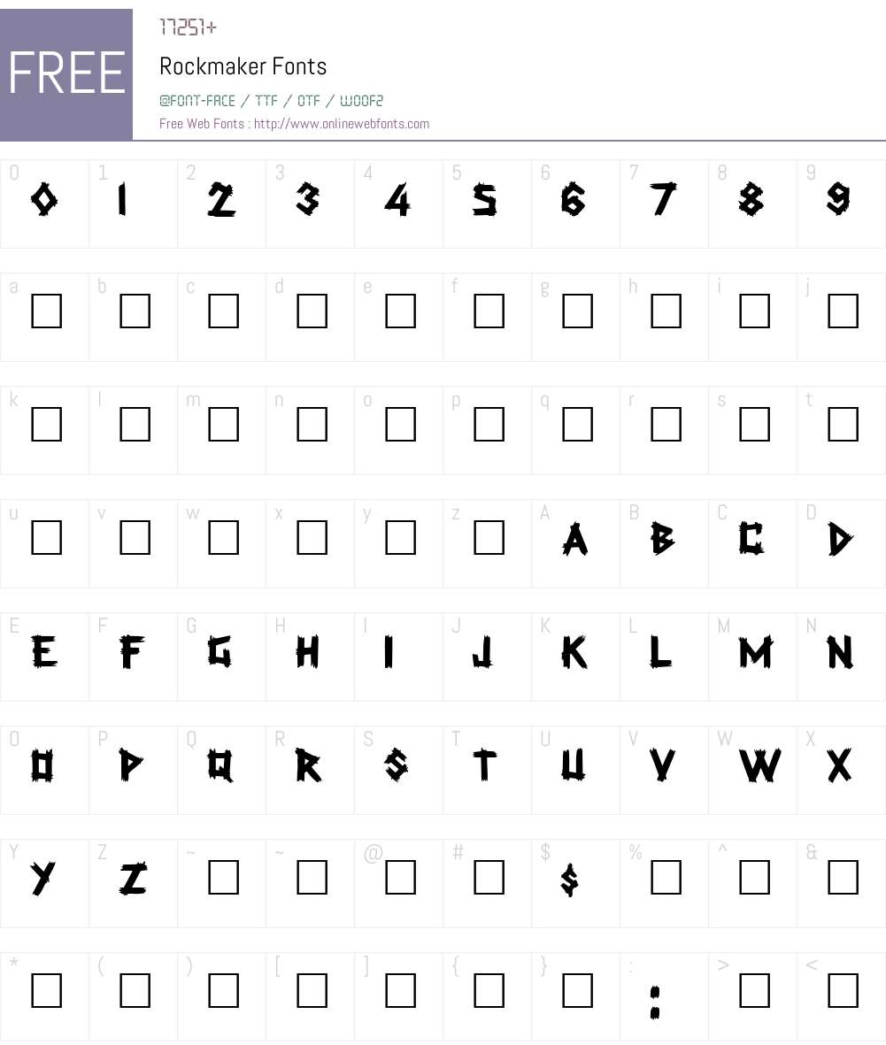 Rockmaker Font Screenshots