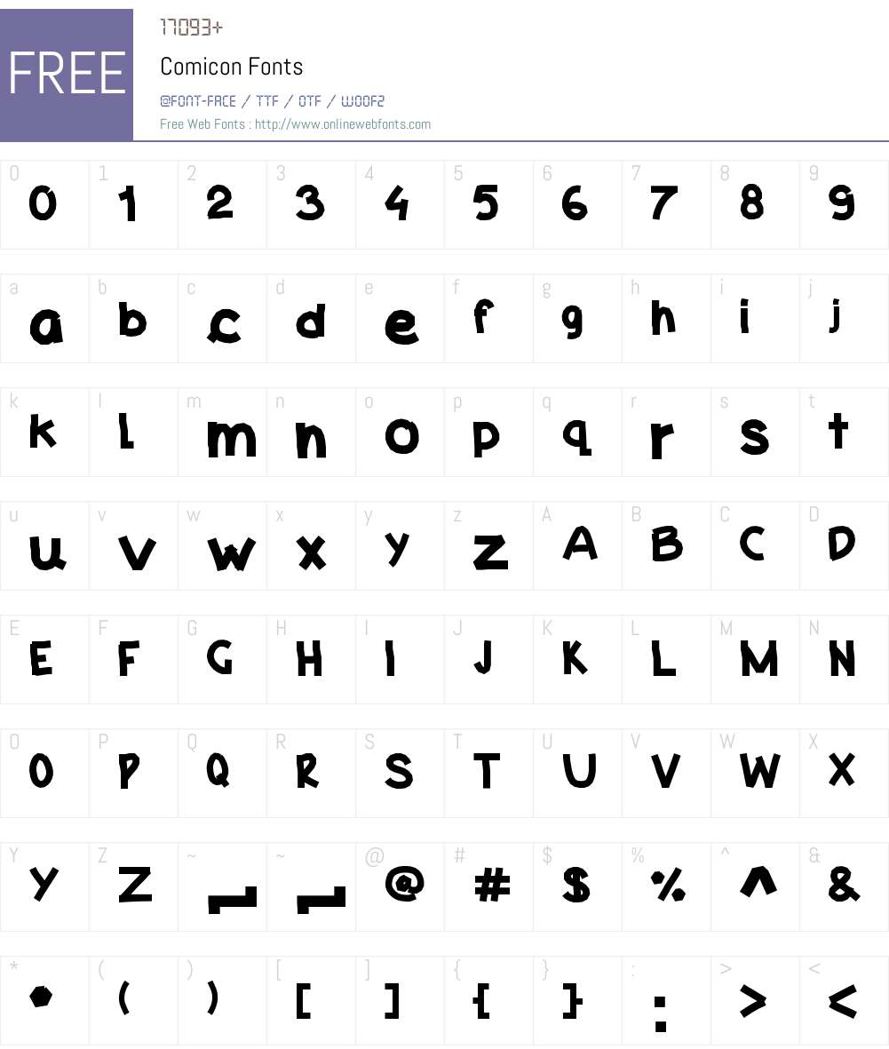 Comicon Font Screenshots
