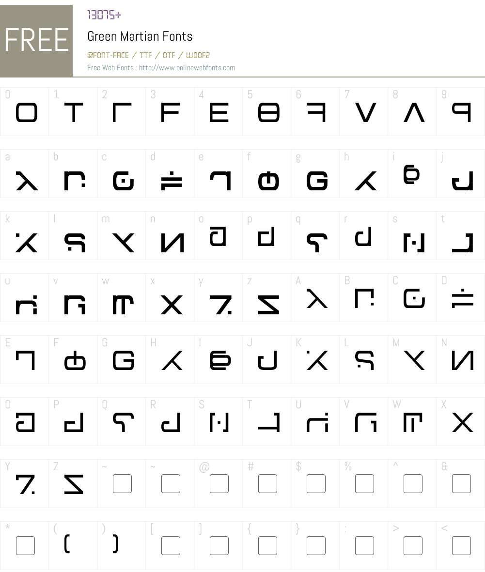 Green Martian Font Screenshots