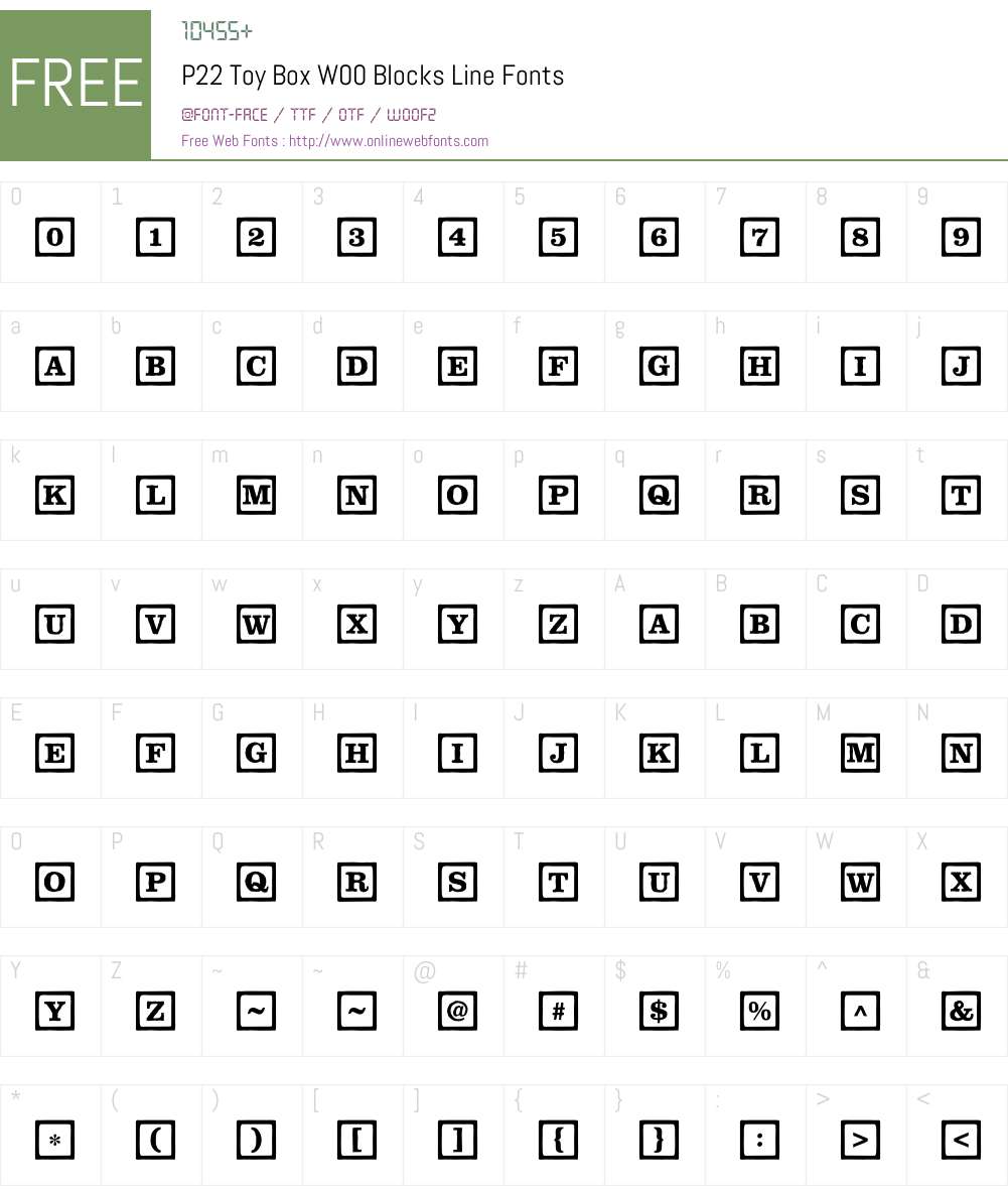 P22ToyBoxW00-BlocksLine Font Screenshots