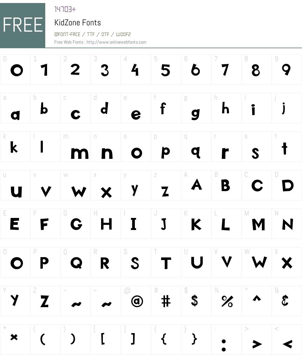 KidZone 1.00 Fonts Free Download - OnlineWebFonts.COM