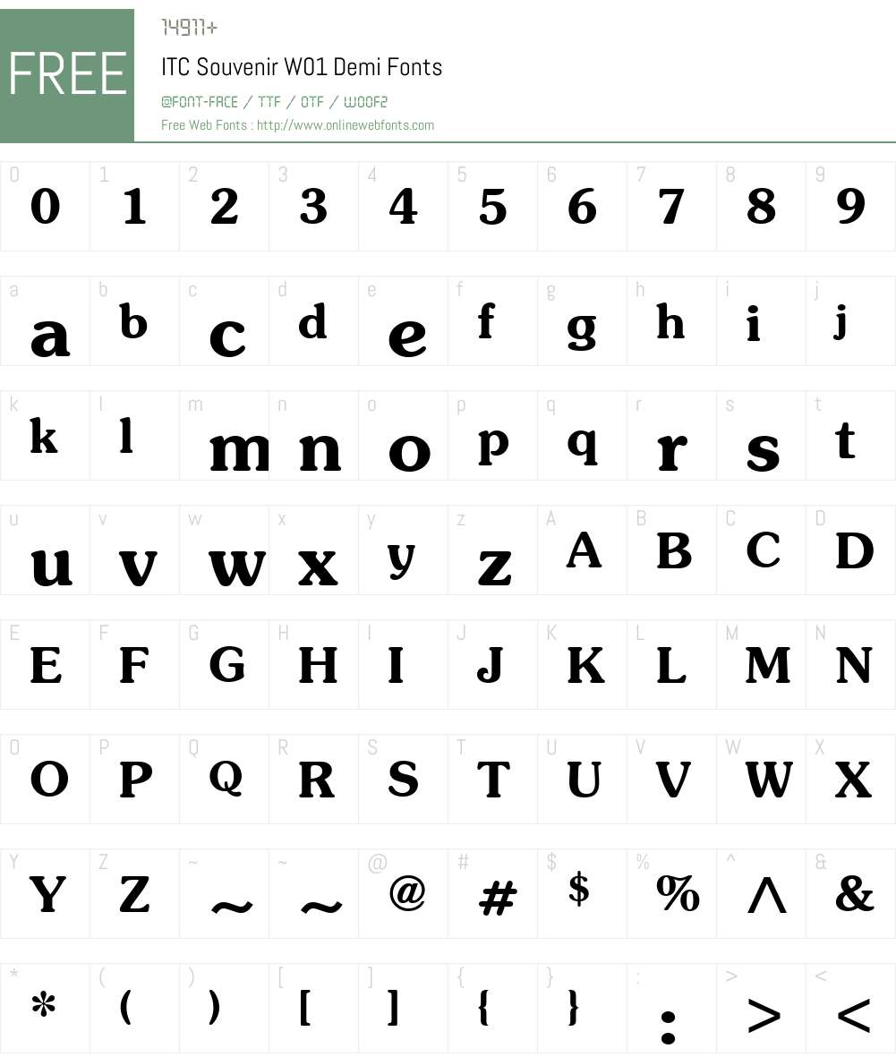 ITCSouvenirW01-Demi Font Screenshots