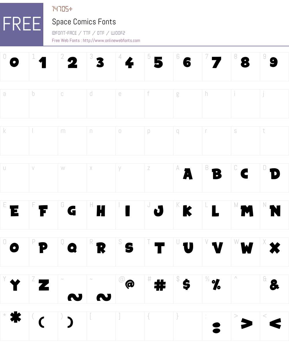 Space Comics Font Screenshots