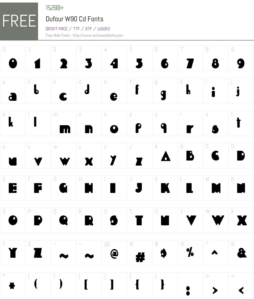 DufourW90-Cd Font Screenshots