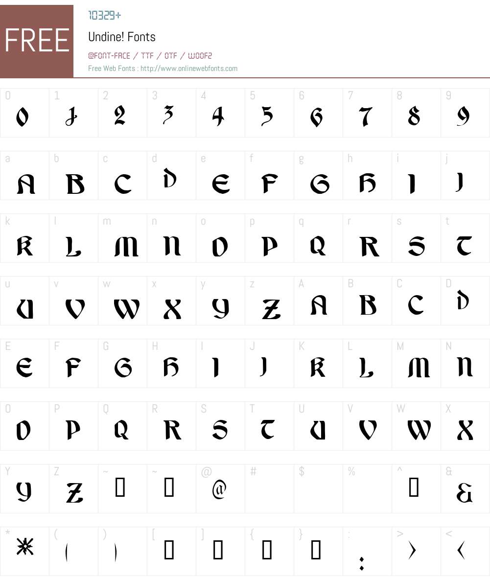 Undine! Font Screenshots