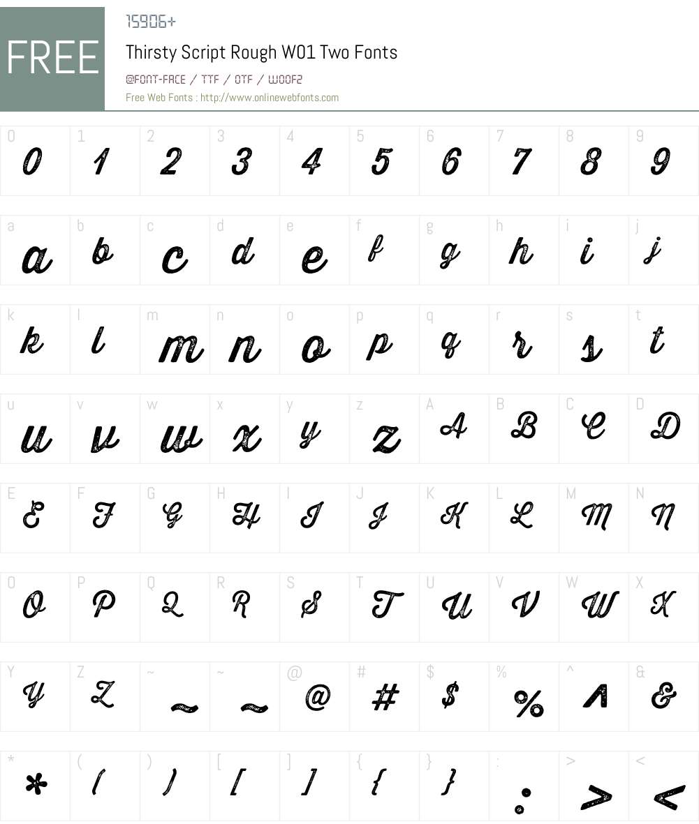 ThirstyScriptRoughW01-Two Font Screenshots