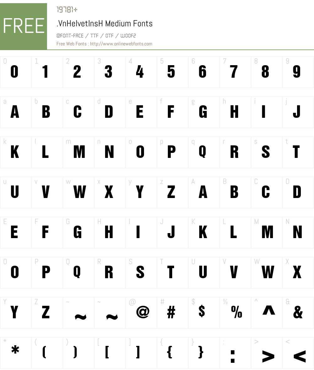 .VnHelvetInsH Font Screenshots