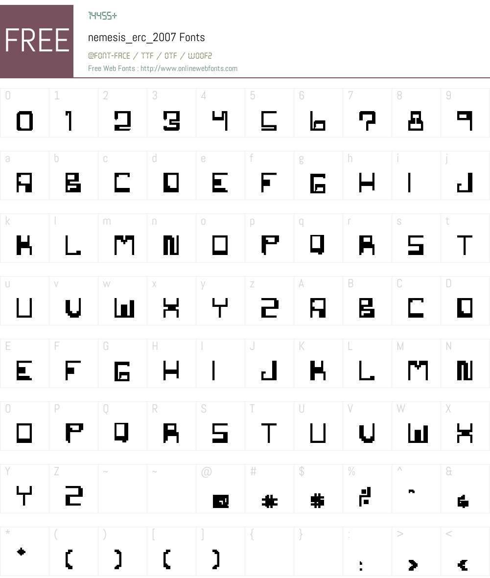 nemesis_erc_2007 Font Screenshots