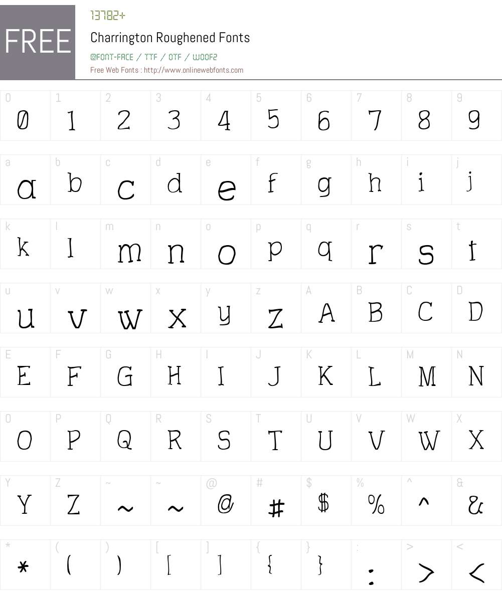 Charrington Roughened Font Screenshots