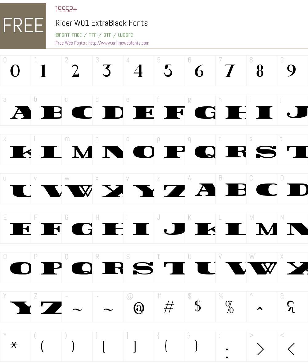RiderW01-ExtraBlack Font Screenshots