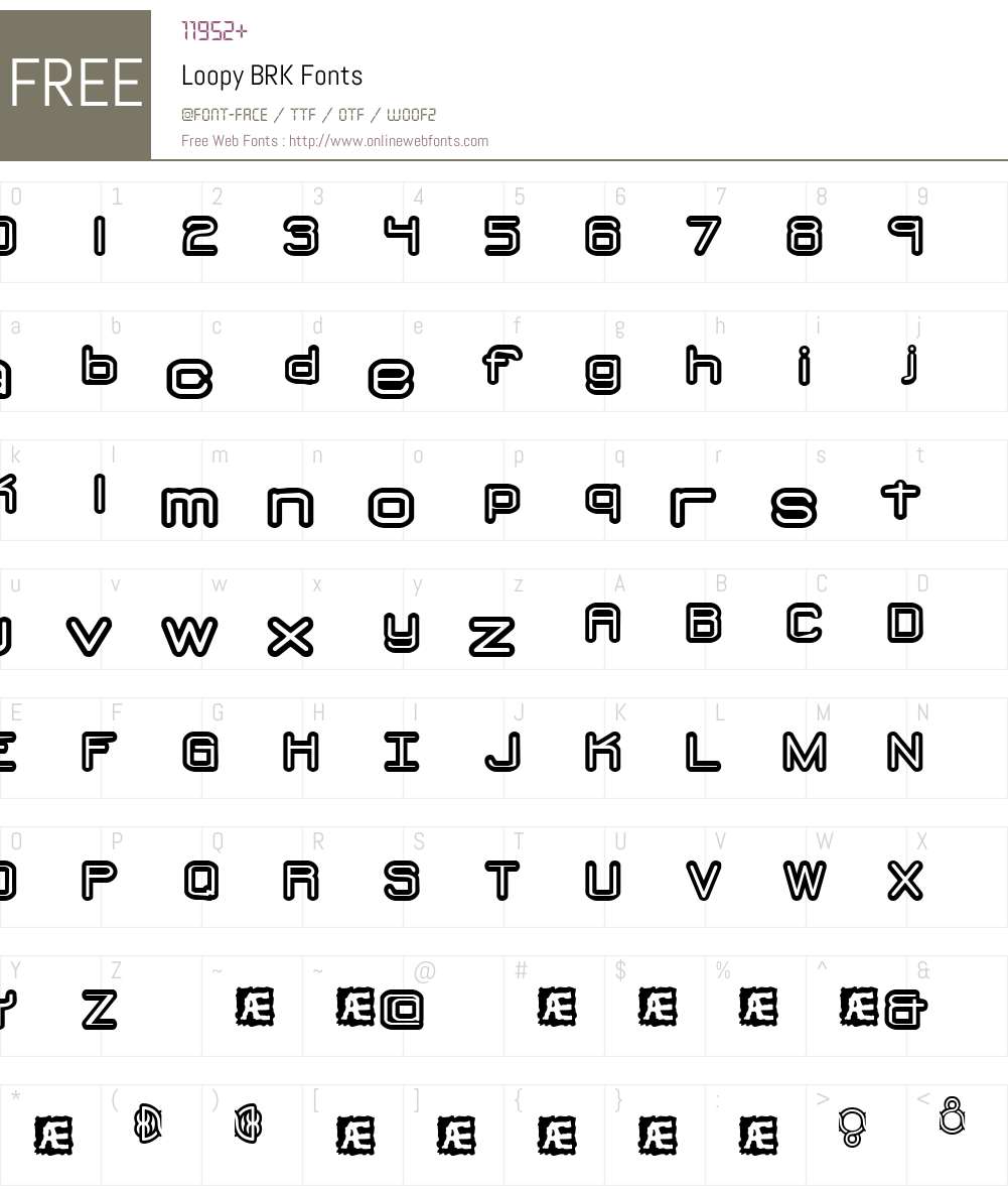 Loopy BRK Font Screenshots