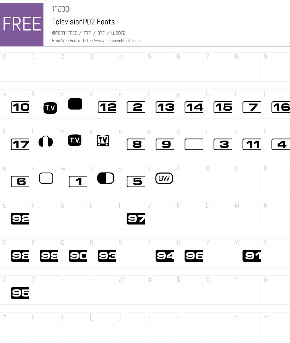 Television Font Screenshots