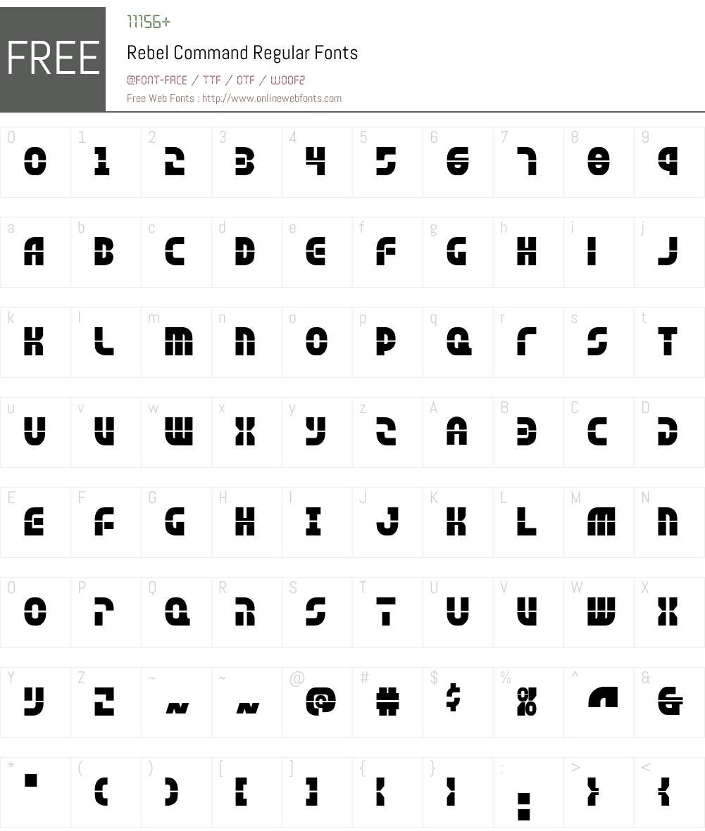Rebel Command Font Screenshots