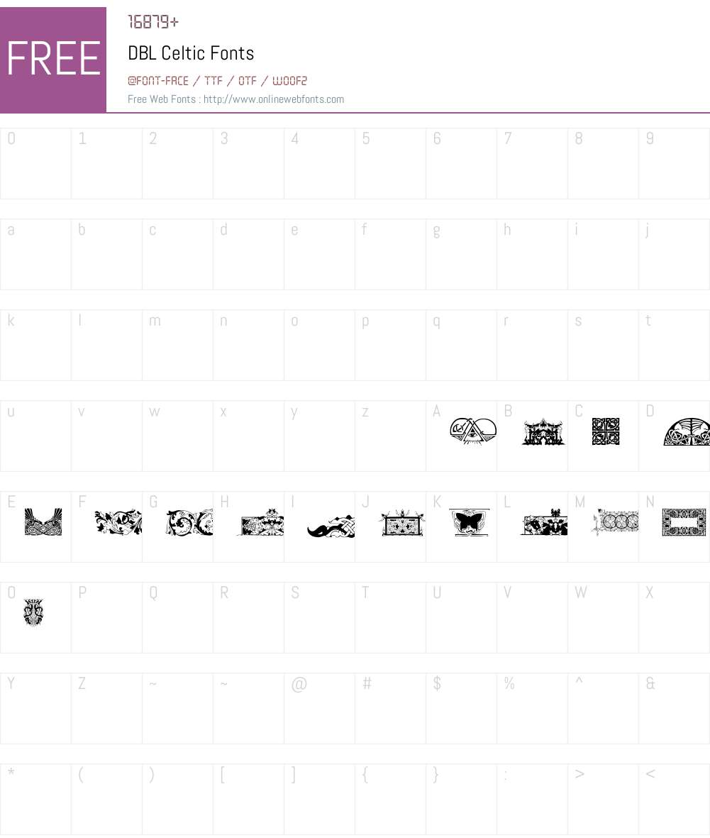 DBL Celtic Font Screenshots
