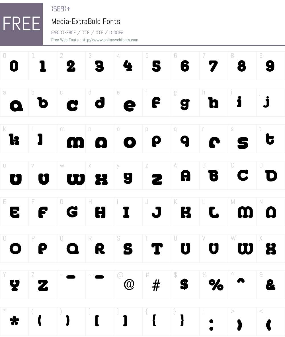 Media-ExtraBold Font Screenshots