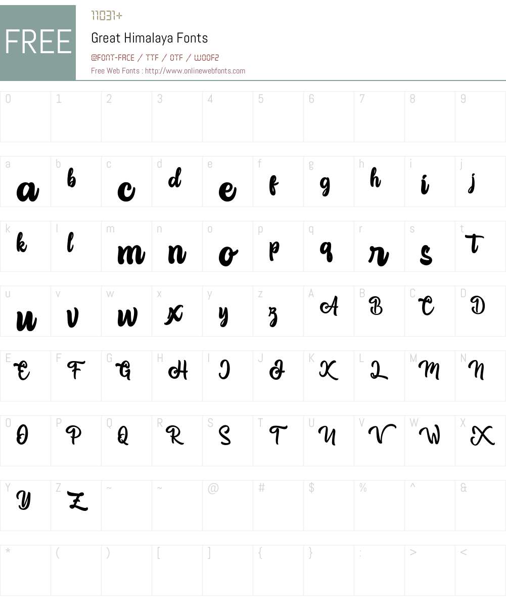 Great Himalaya Font Screenshots