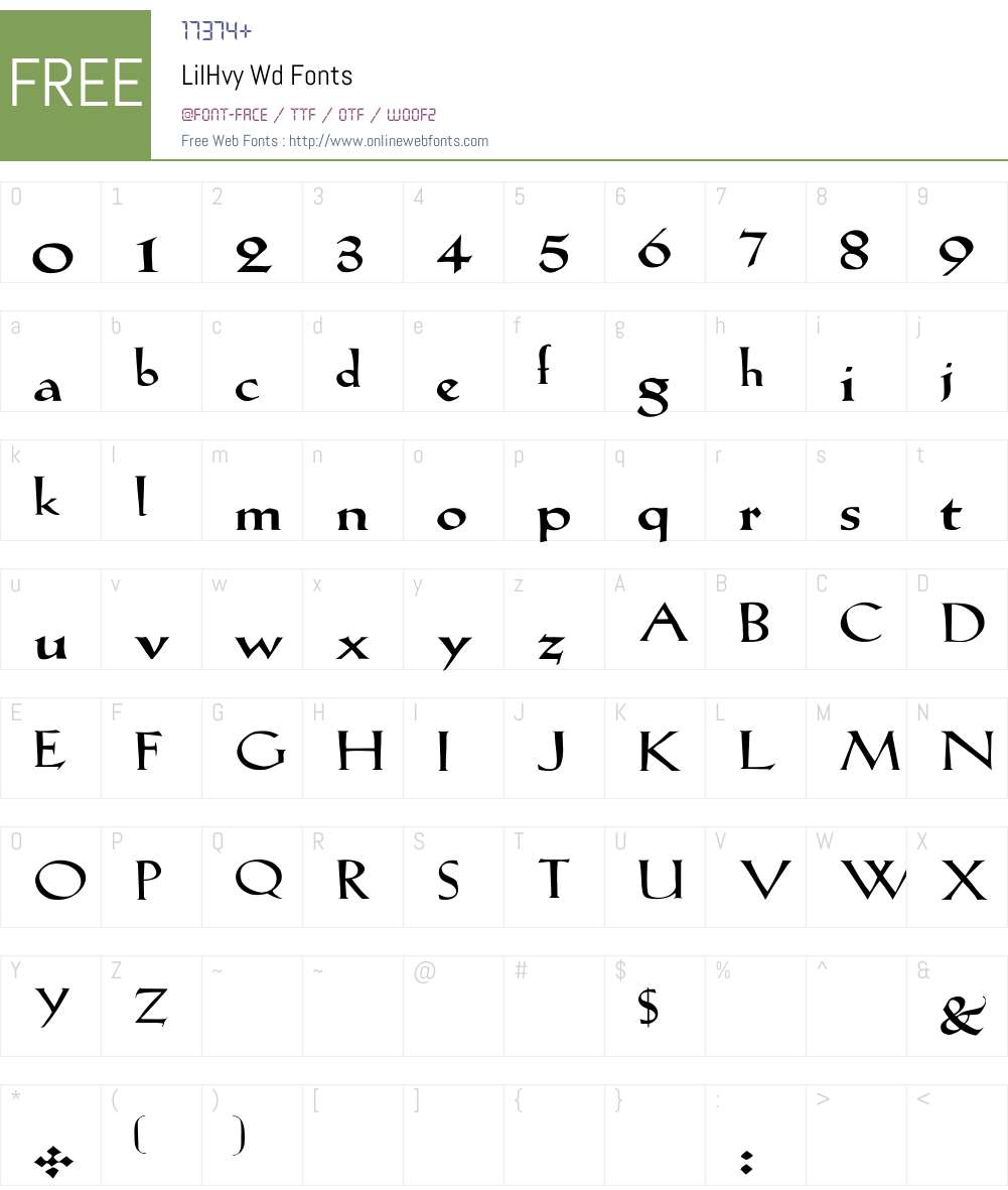 LilHvy Wd Font Screenshots