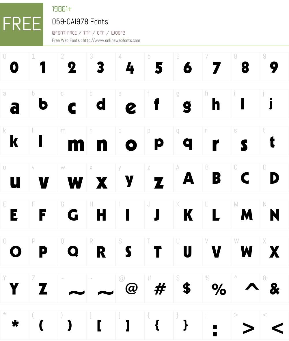 059-CAI978 Font Screenshots