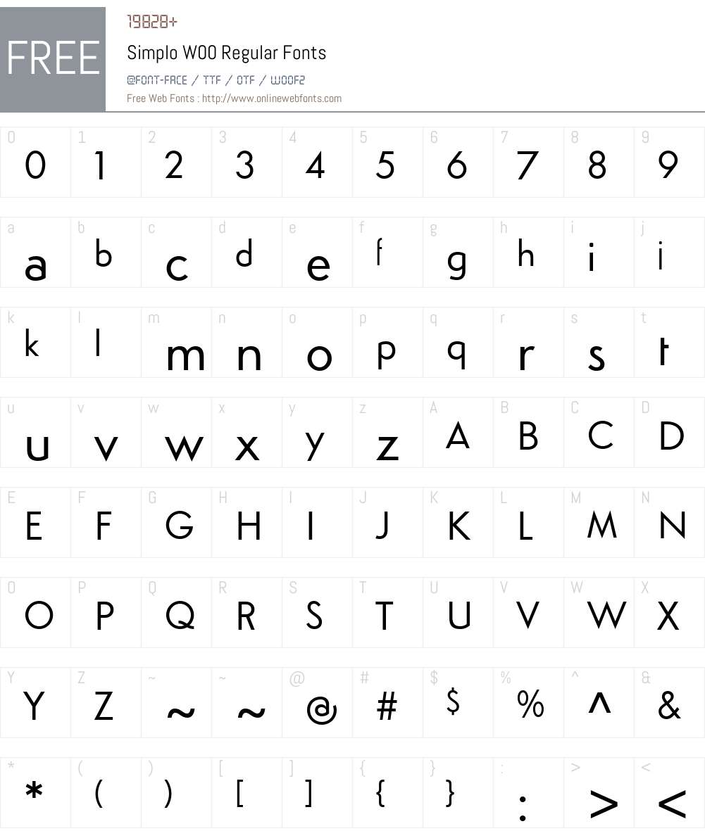 SimploW00-Regular Font Screenshots