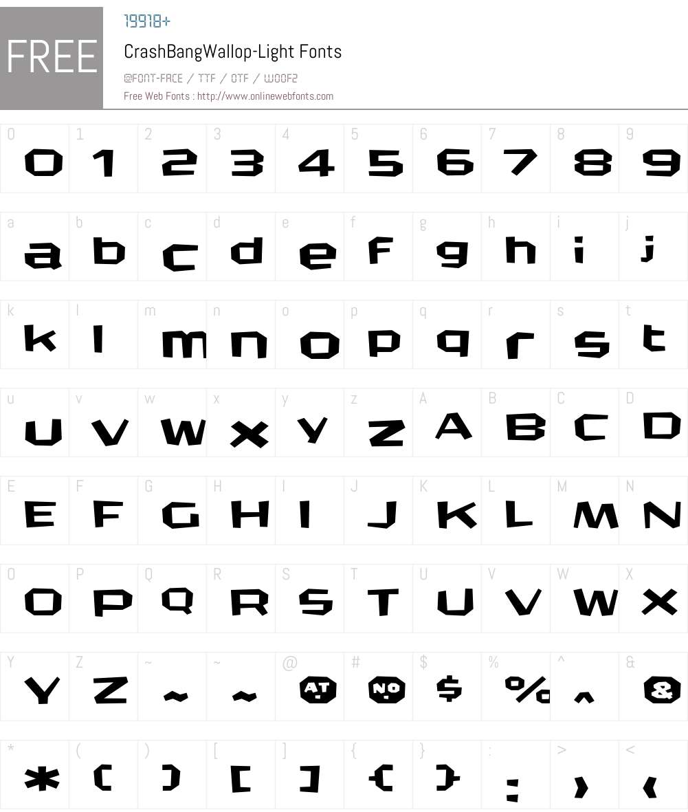 CrashBangWallop Font Screenshots