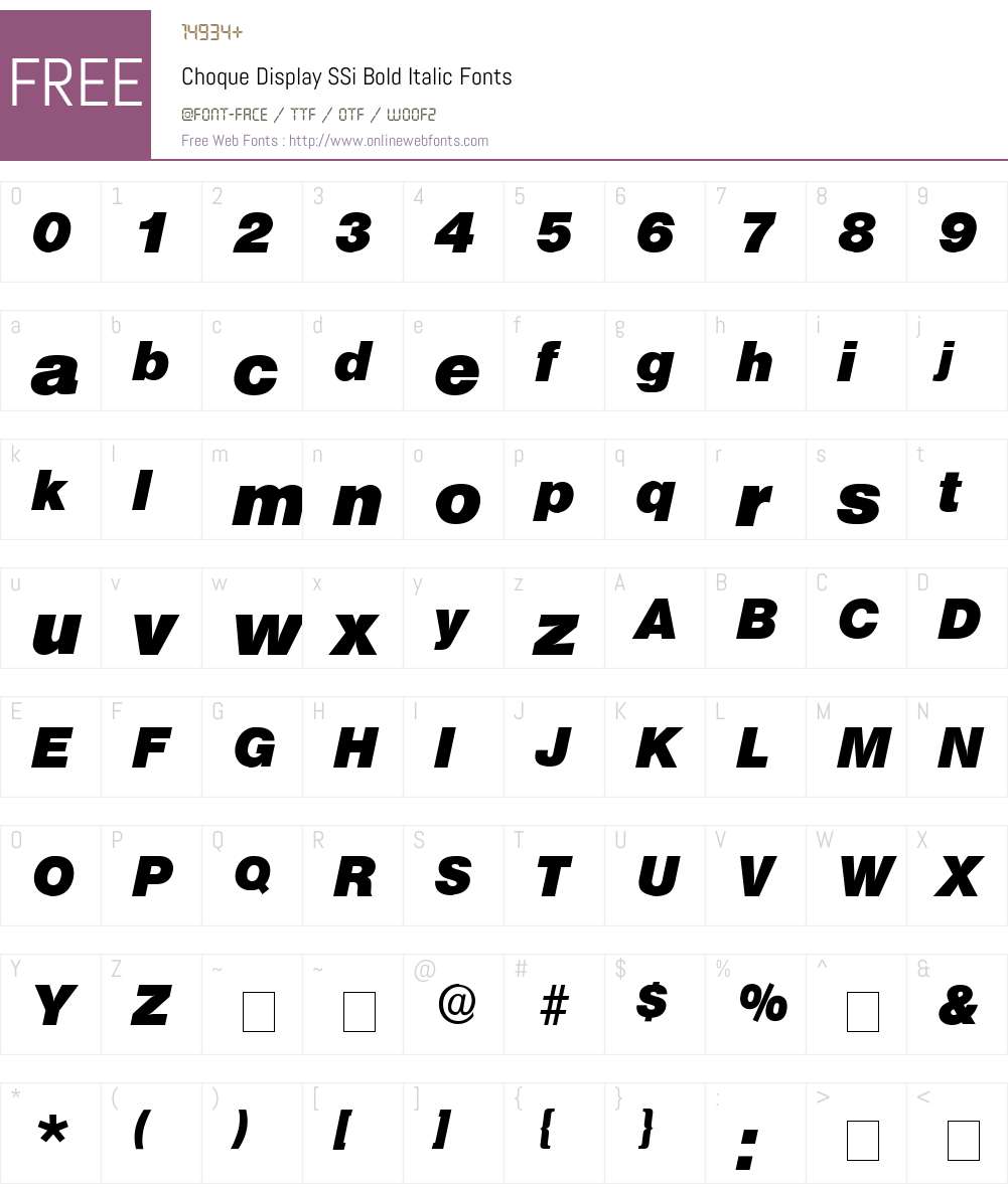 Choque Display SSi Font Screenshots