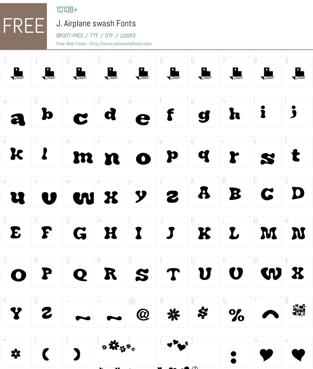 J. Airplane swash Font Screenshots