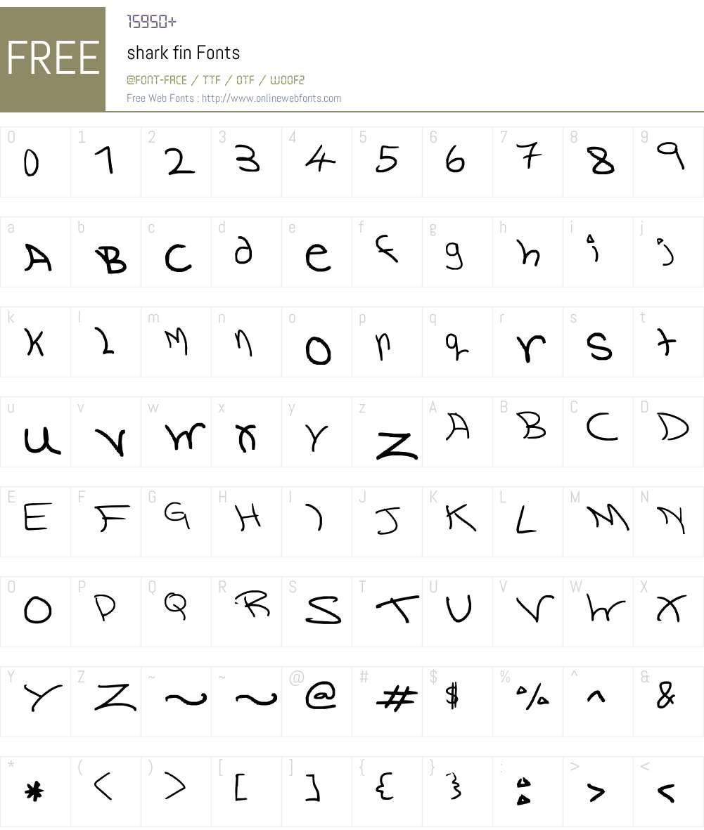 shark fin Font Screenshots