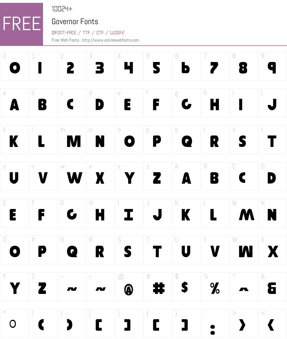Governor Font Screenshots