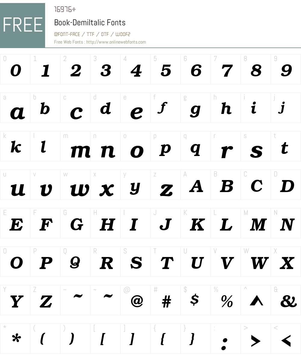 Book Font Screenshots