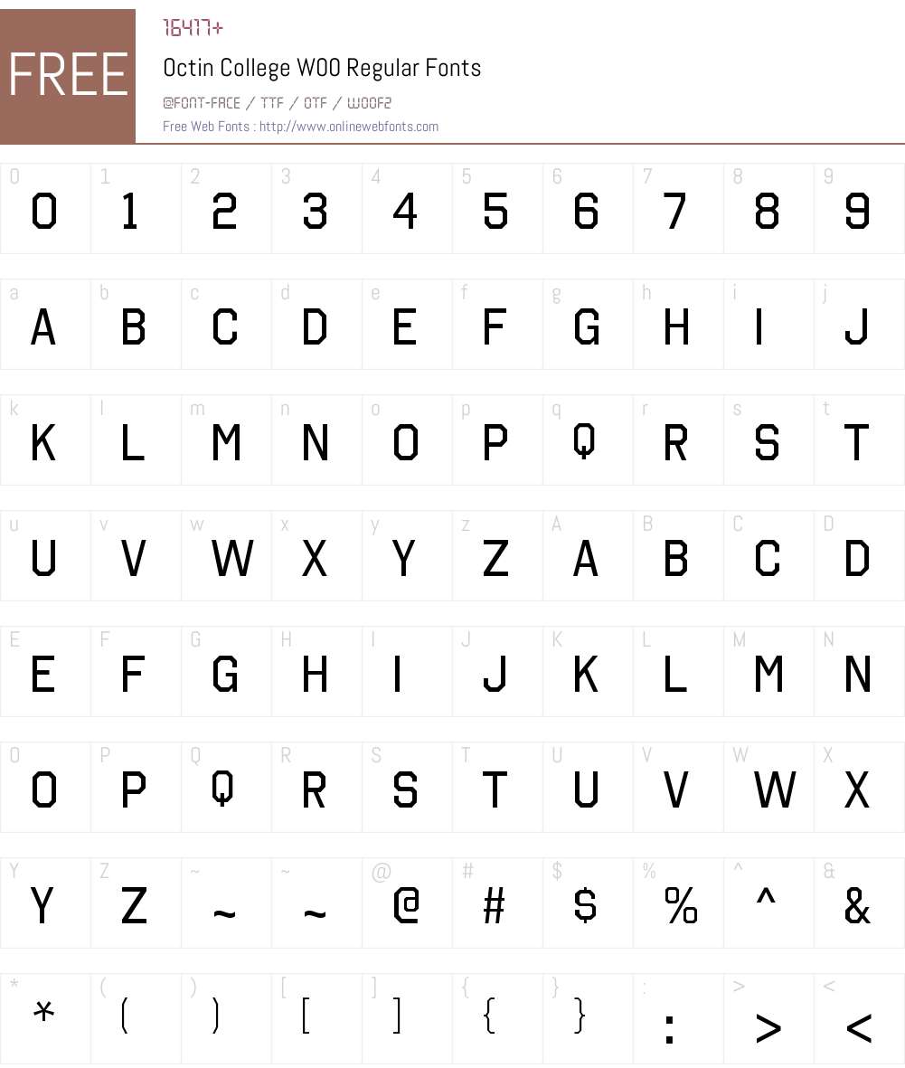 OctinCollegeW00-Regular Font Screenshots