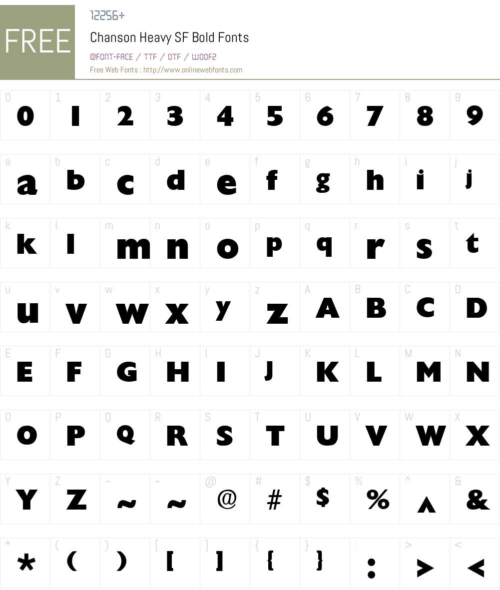 Chanson Heavy SF Font Screenshots