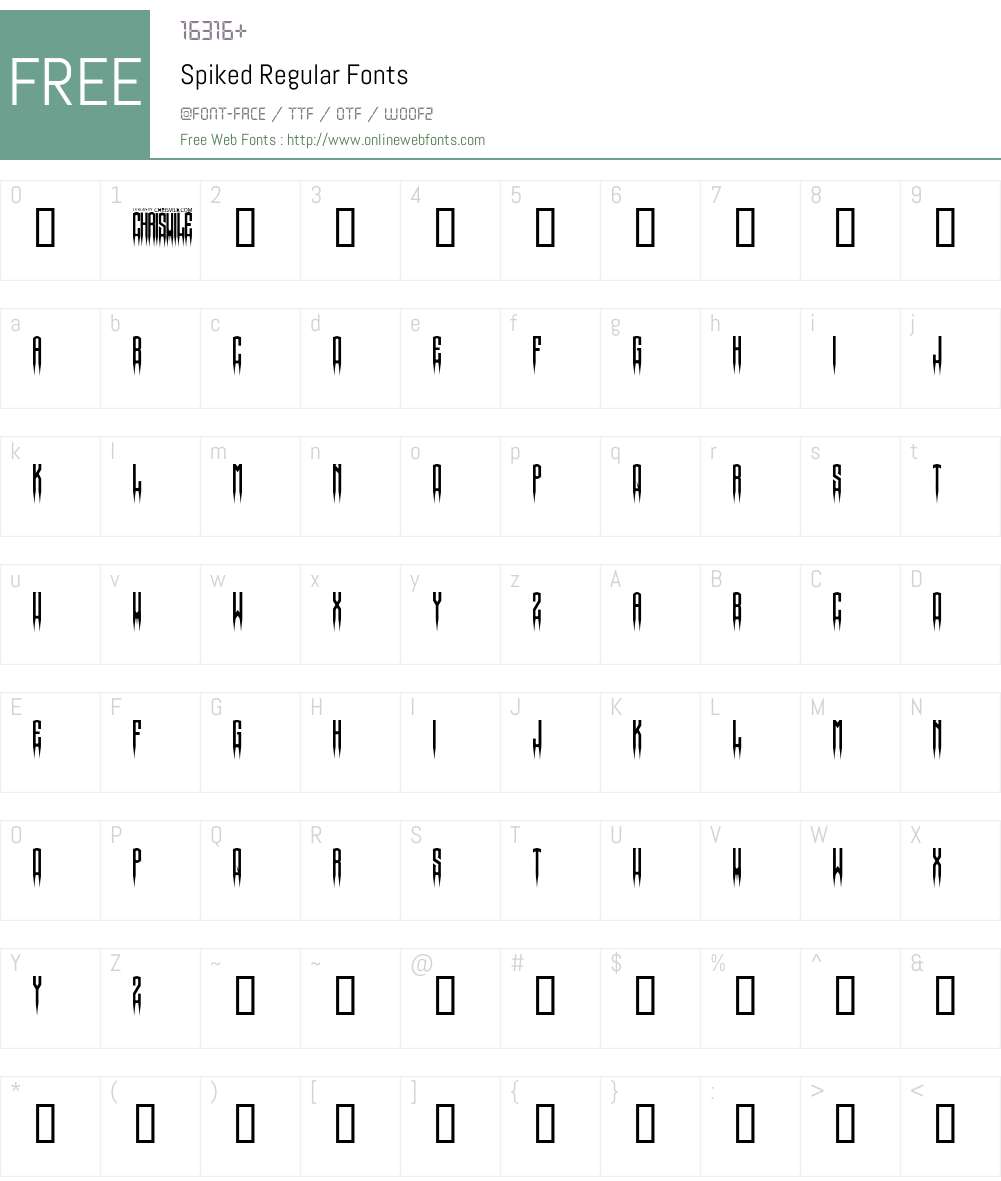 Spiked Font Screenshots