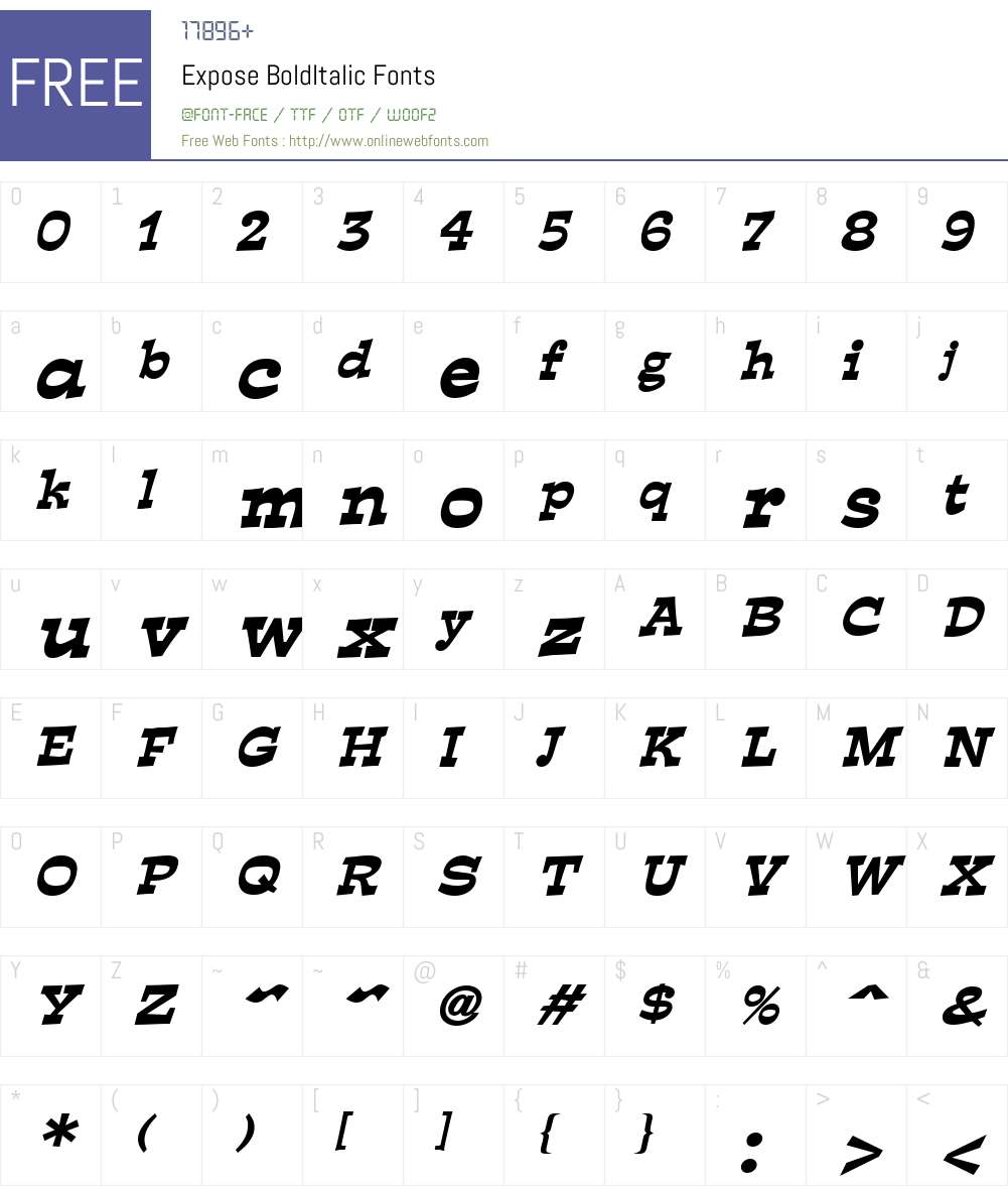 Expose Font Screenshots