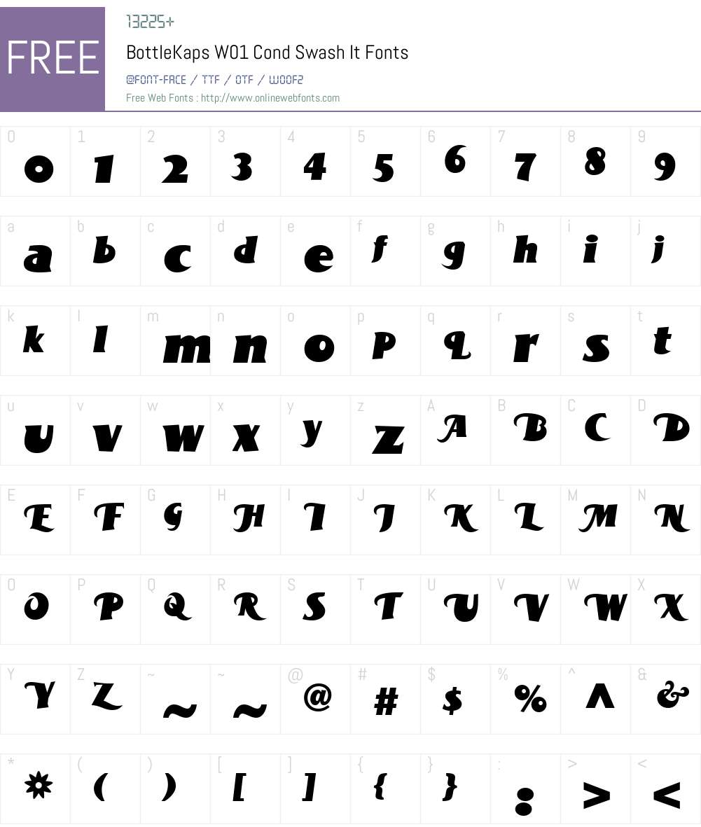 BottleKapsW01-CondSwashIt Font Screenshots
