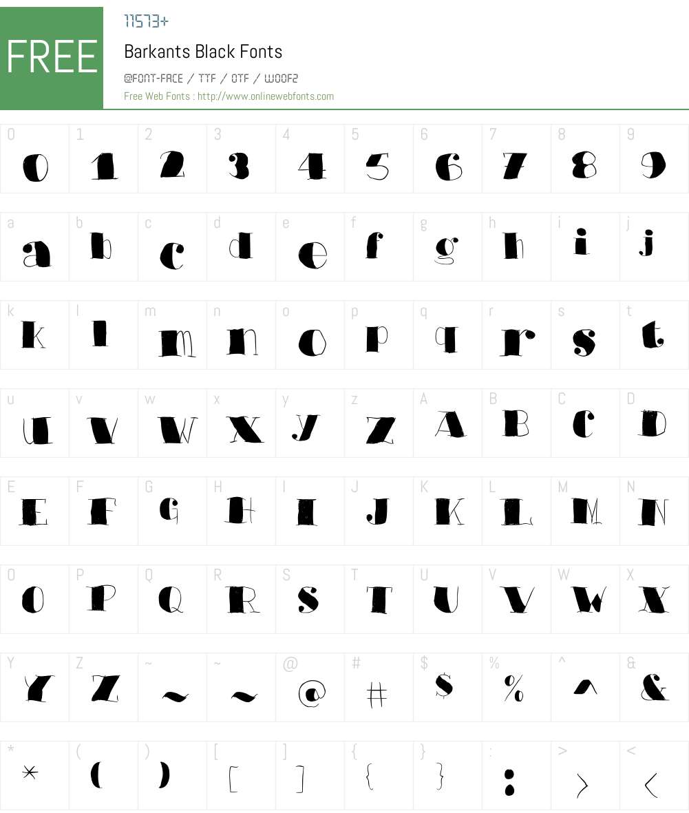 Barkants Font Screenshots