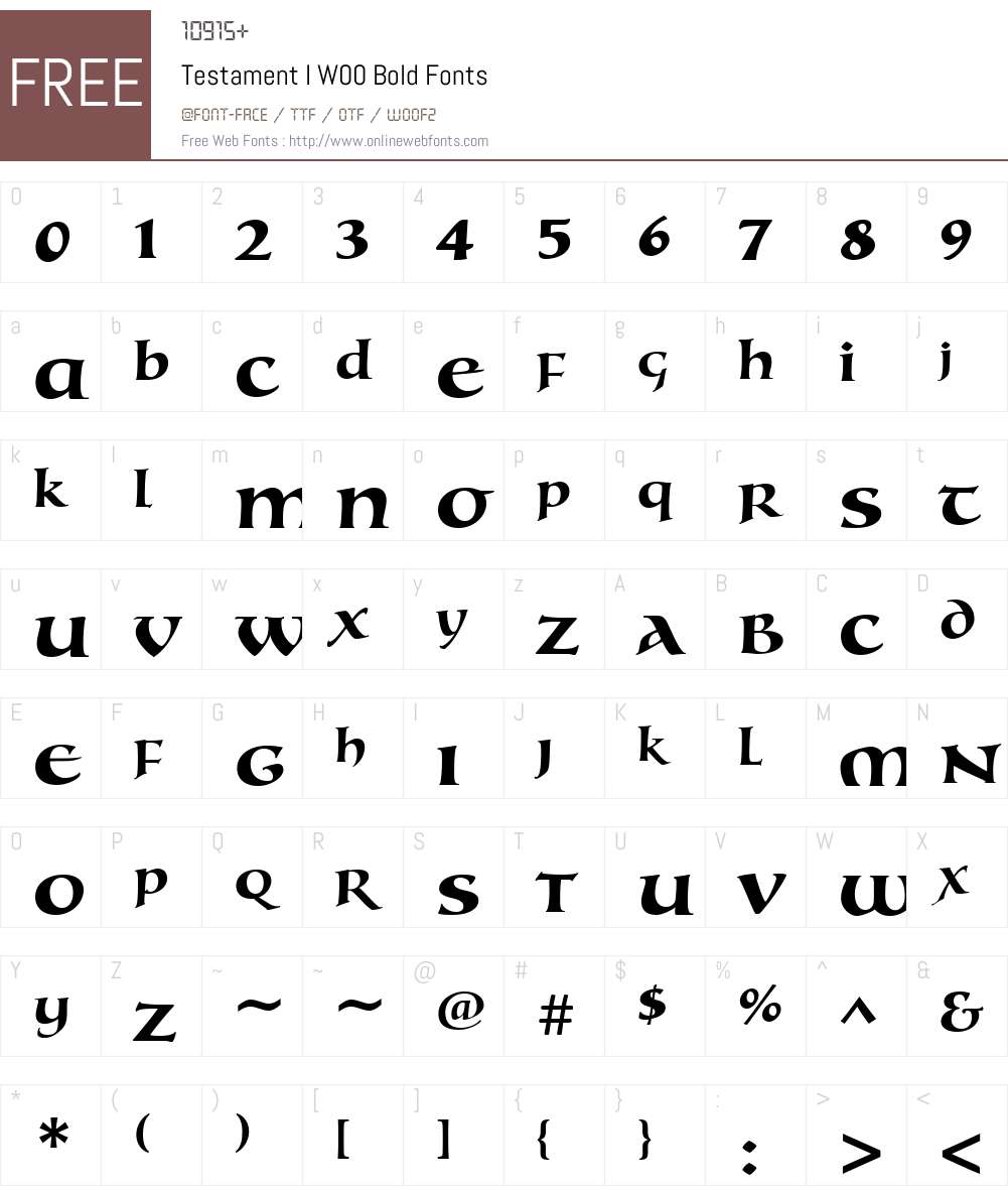 TestamentIW00-Bold Font Screenshots