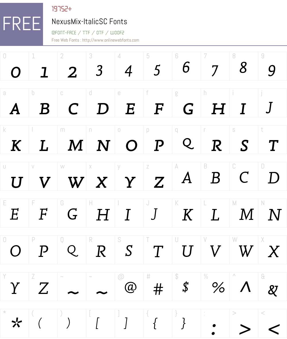 NexusMix-ItalicSC Font Screenshots