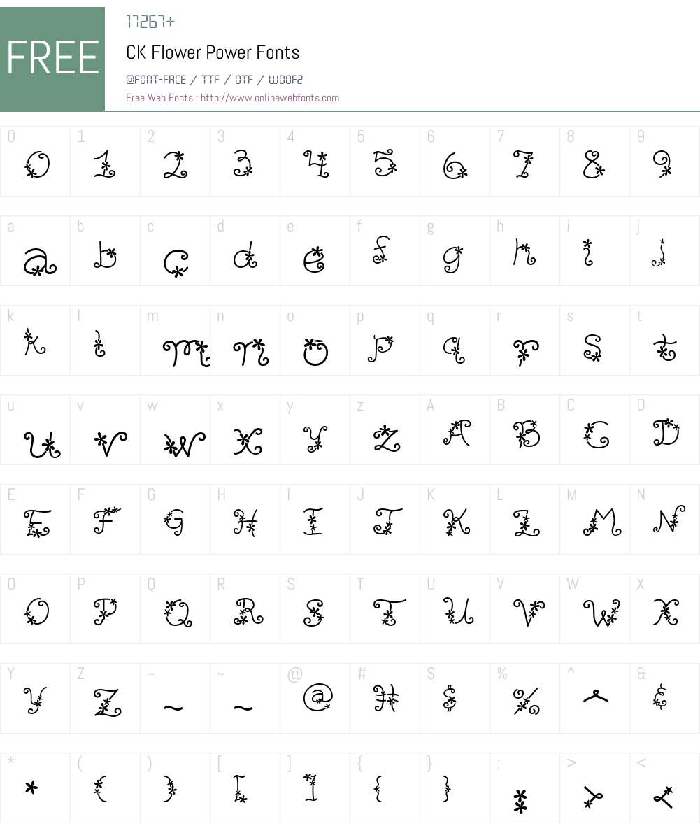 CK Flower Power Font Screenshots