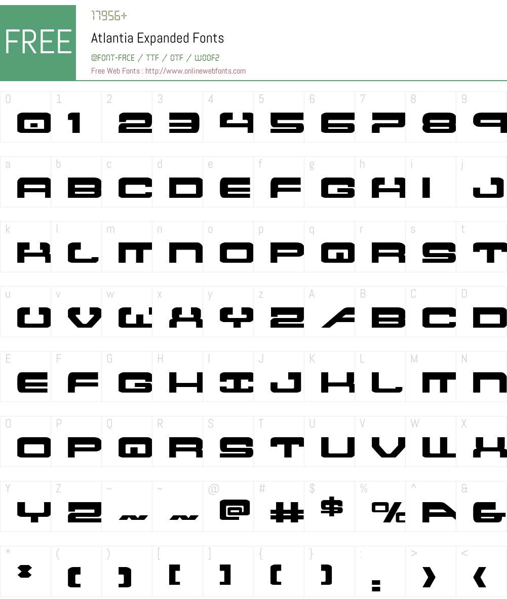 Atlantia Expanded Font Screenshots