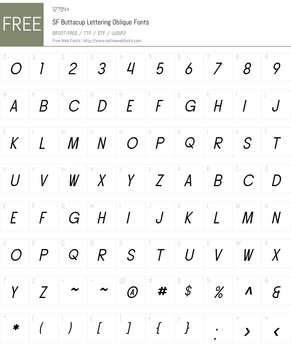 SF Buttacup Lettering Font Screenshots