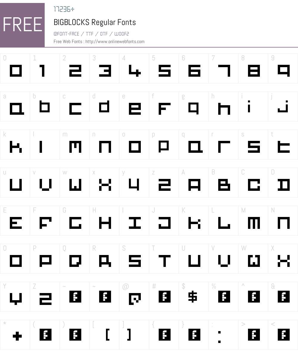 BIGBLOCKS Font Screenshots