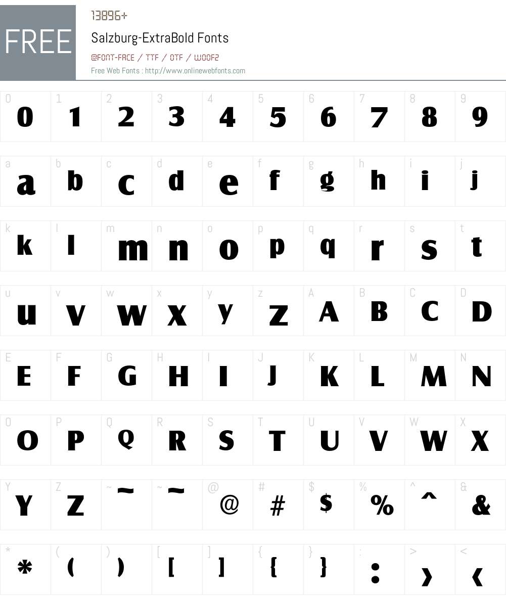 Salzburg-ExtraBold Font Screenshots