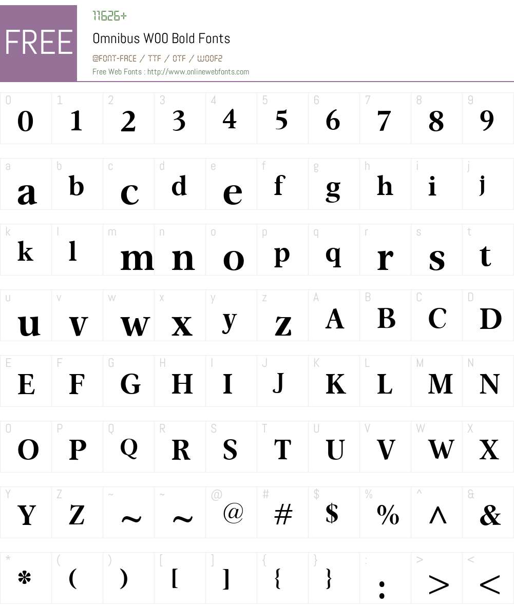 OmnibusW00-Bold Font Screenshots