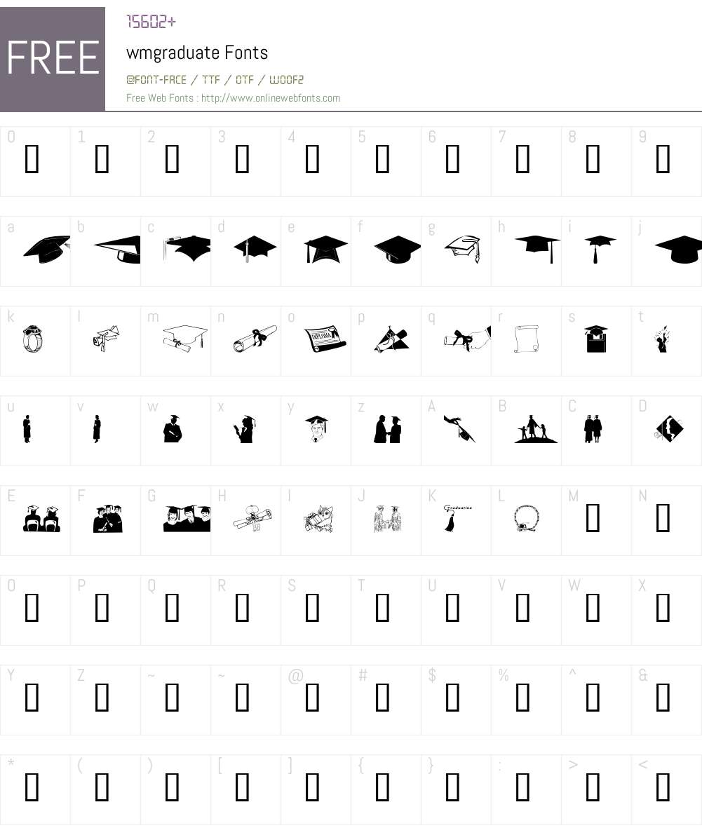 wmgraduate Font Screenshots