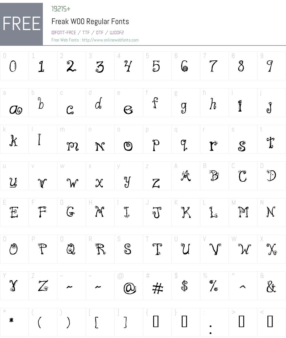 Freak Font Screenshots