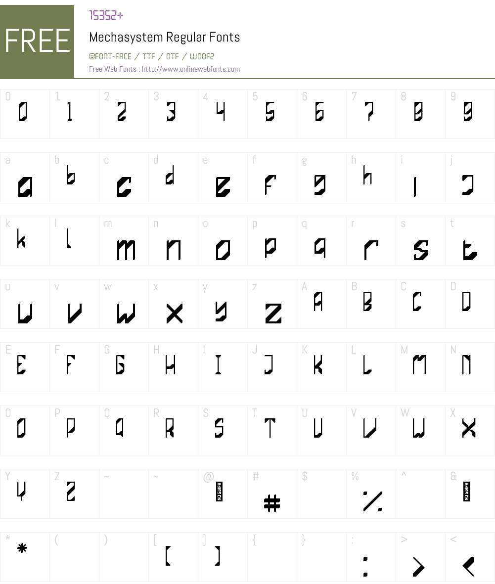 Mechasystem Font Screenshots
