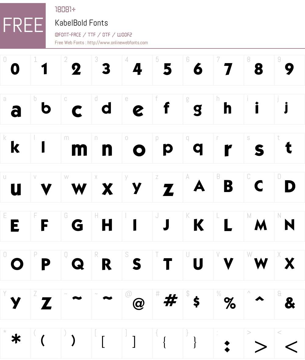 Kabel Font Screenshots